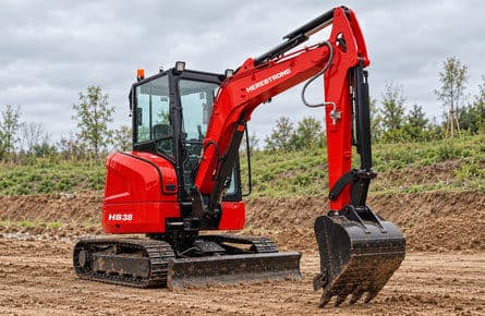 HERESTRONG HS38 excavator at a customer site in Europe